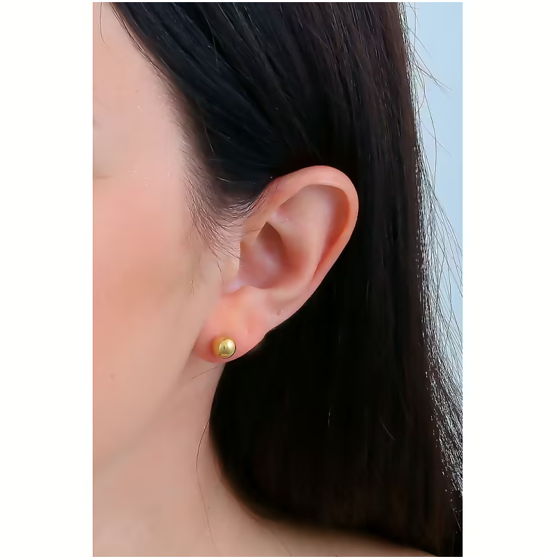 Orecchini a lobo donna, pallina dorata - SAYA SHOP ONLINE