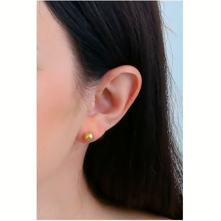 Orecchini a lobo donna, pallina dorata - SAYA SHOP ONLINE