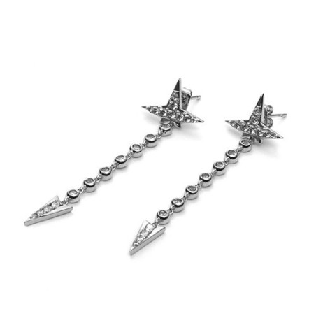 Orecchini pendenti donna stella zirconi - SAYA SHOP ONLINE