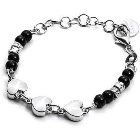 Bracciale donna pietre nere e cuori - SAYA SHOP ONLINE
