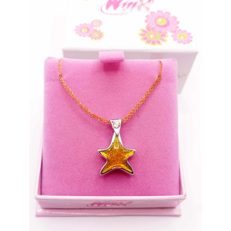 Collana argento, smalto, oro e diamante - STELLA - SAYA SHOP ONLINE OUTLET