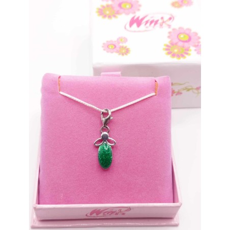 Ciondolo elemento verde argento e smalto - SAYA SHOP ONLINE OUTLET